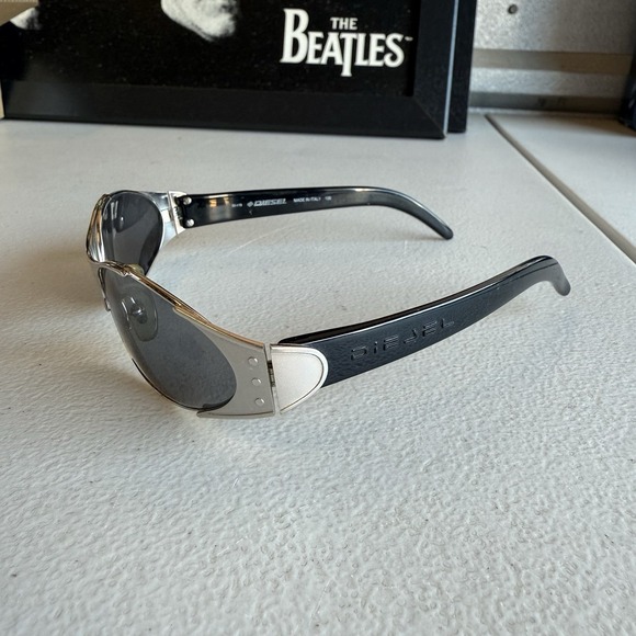 Diesel Designer Vintage 90's SCUD SZ6 59-19-125 Matrix Futuristic Silver RARE - Picture 1 of 14